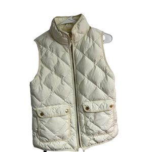 Jcrew quilted vest white cream color